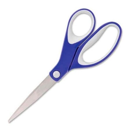 Westcott 15554 Straight KleenEarth Soft Handle Scissors, 8 Length, Blue/Gray